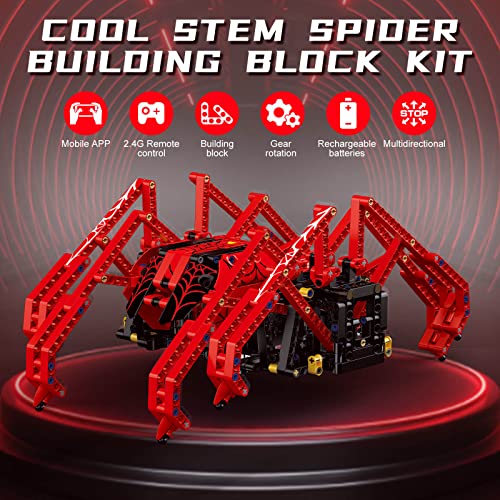 STEM Robot Building Block Kit: App-Controlled Spider Fun