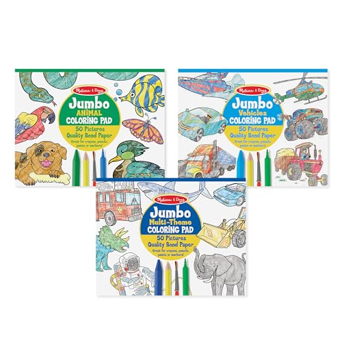 Jumbo Kids' Coloring Pads - Animals, Vehicles, and More