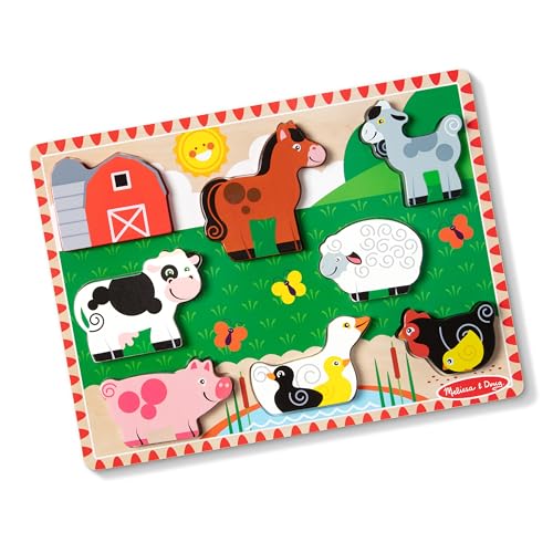 Farm Wooden Chunky Puzzle - Animal Toys for Toddlers