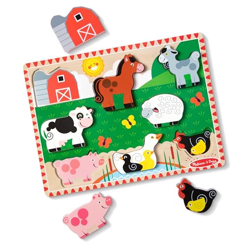 Farm Wooden Chunky Puzzle - Animal Toys for Toddlers
