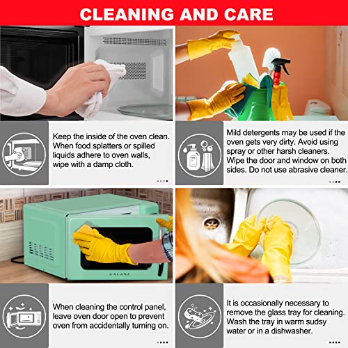 Retro Green Microwave with Auto Cook & Defrost