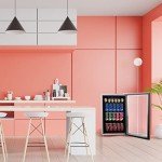 Compact Beverage Fridge with Glass Door, 74L