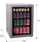 Compact Beverage Fridge with Glass Door, 74L
