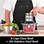 Compact Electric Food Processor and Meat Grinder