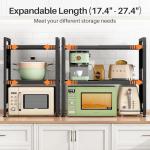 Adjustable 3-Tier Microwave Stand with Hooks