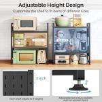 Adjustable 3-Tier Microwave Stand with Hooks
