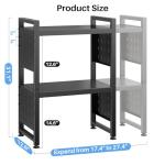 Adjustable 3-Tier Microwave Stand with Hooks