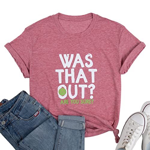 Women's Pickleball Graphic Tee Tops - Pink