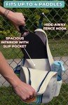 STEEL MILL AND CO. Pickleball Bags for Ladies and Men, Unisex Pickleball Bag Holds 4 Pickleball Paddles, Adjustable Sling Bag with Fence Hook and Water Bottle Holder, Retro Stripe
