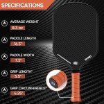 3K Carbon Fiber Pickleball Paddle with Spin Grip