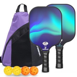 Lightweight Pickleball Paddles with Carry Bag - 2 Pack