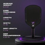Vatic Pro Prism Flash Carbon 16mm Pickleball Paddle