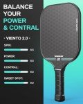 VINSGUIR Elongated Carbon Fiber Pickleball Paddle