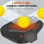 Pickleball Paddle with Raw Carbon Fiber Surface