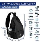 ELEAMY Large Pickleball Sling Bag with Pockets