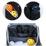 ZEEMO Black Pickleball Bag with Shoe Compartment