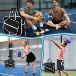 DZLION Crossbody Pickleball Tote Bag for Paddles
