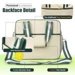 Adjustable Pickleball Paddle Bag - Beige Tote