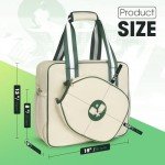 Adjustable Pickleball Paddle Bag - Beige Tote