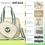 Adjustable Pickleball Paddle Bag - Beige Tote