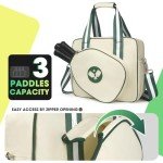 Adjustable Pickleball Paddle Bag - Beige Tote