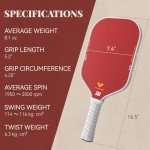 JOJOLEMON Hybrid Carbon Fiber Pickleball Paddles