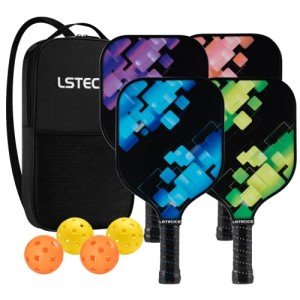 LSTECICE 4-Pack Lightweight Pickleball Paddles Set