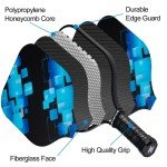 LSTECICE 4-Pack Lightweight Pickleball Paddles Set