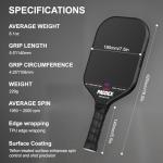 PADDEX T700 Carbon Fiber Pickleball Paddle with Cover