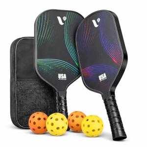 Set of 2 USAPA Approved Fiberglass Pickleball Paddles