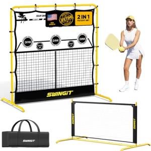 2-in-1 Portable Pickleball Training Rebounder Net