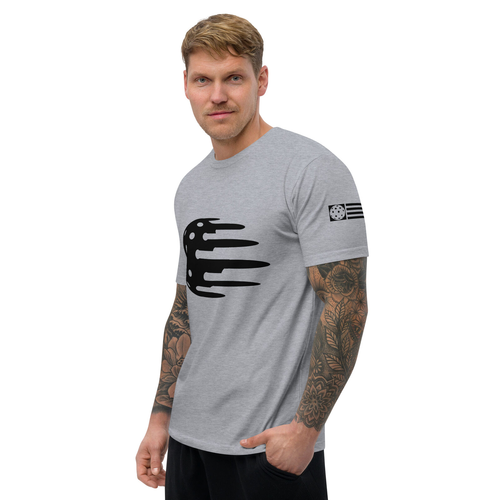 Pickleball Gear: Men's Fitted Next Level & DinkStars T-shirt