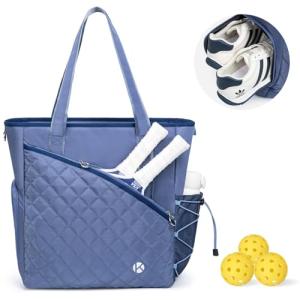 Women's Quilted Pickleball Tote Bag with Fence Hook