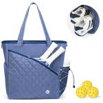 Women's Quilted Pickleball Tote Bag with Fence Hook
