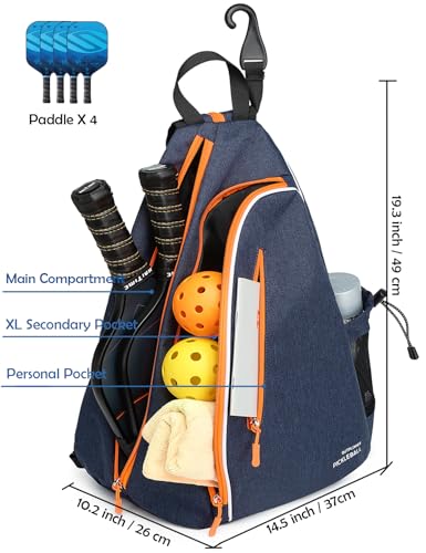 OUTPLORER Pickleball Bag: Adjustable Sling Crossbody Backpack