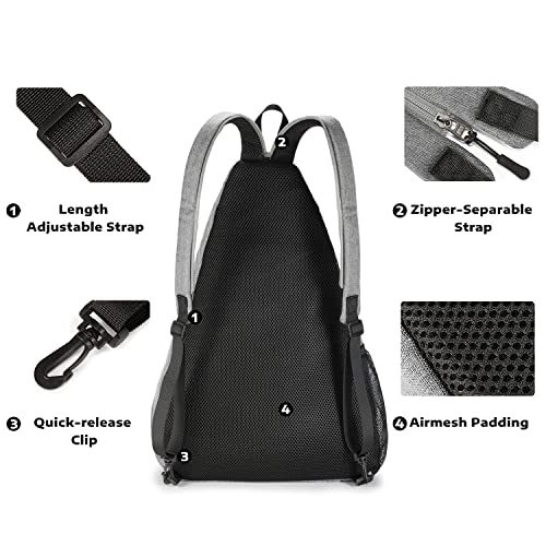 A11N Pickleball Bag: Crossbody Sling Backpack, Charcoal