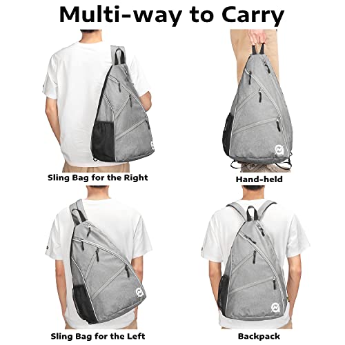 A11N Pickleball Bag: Crossbody Sling Backpack, Charcoal