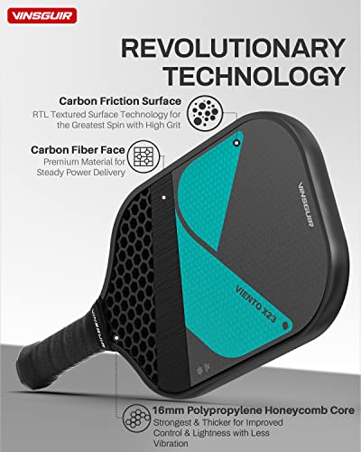 VINSGUIR Graphite Carbon Fiber Pickleball Paddle