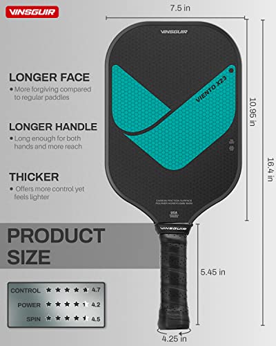 VINSGUIR Graphite Carbon Fiber Pickleball Paddle