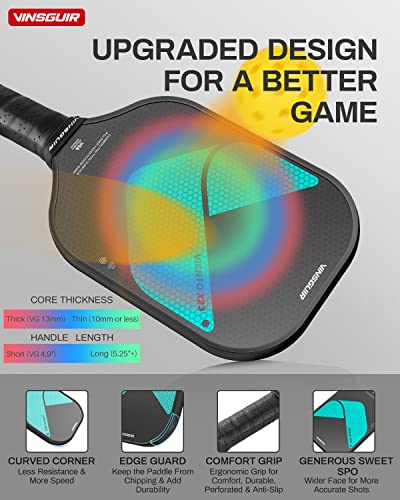VINSGUIR Graphite Carbon Fiber Pickleball Paddle