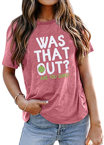 Women's Pickleball Graphic Tee Tops - Pink