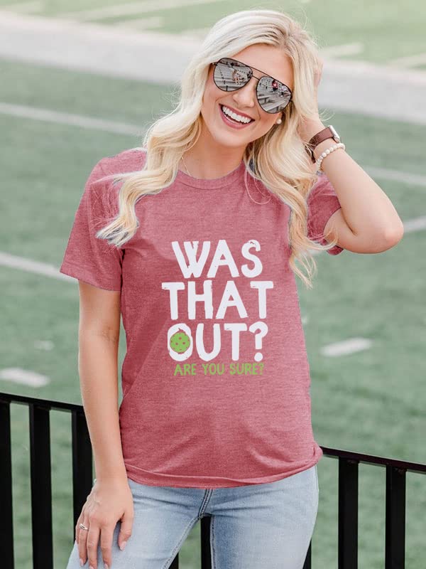 Women's Pickleball Graphic Tee Tops - Pink