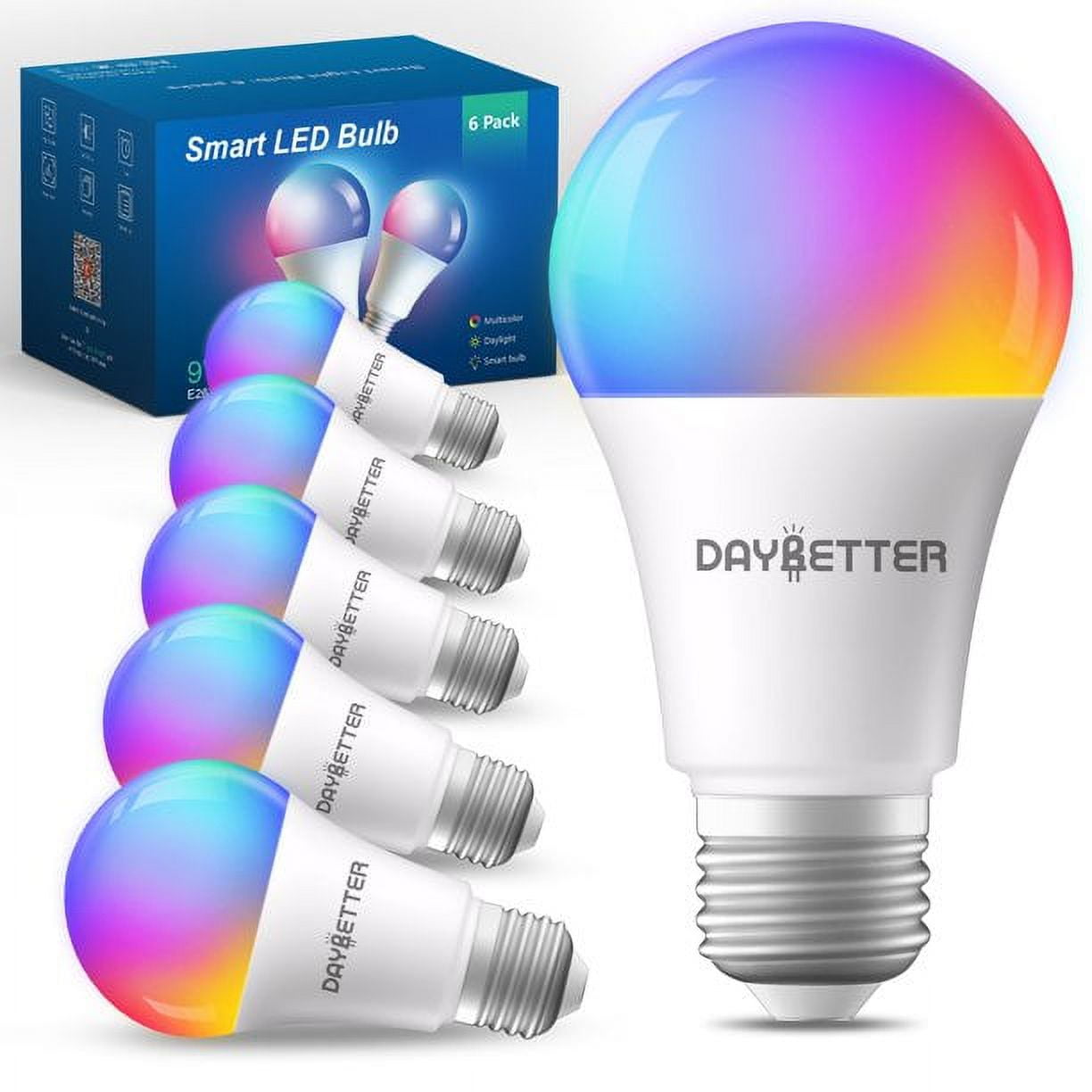 DAYBETTER 6-Pack Wi-Fi Color Changing Bulbs