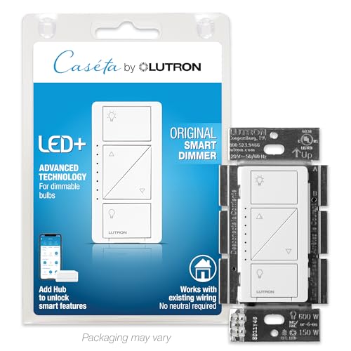 Lutron Caséta Wireless Smart Dimmer Switch - White