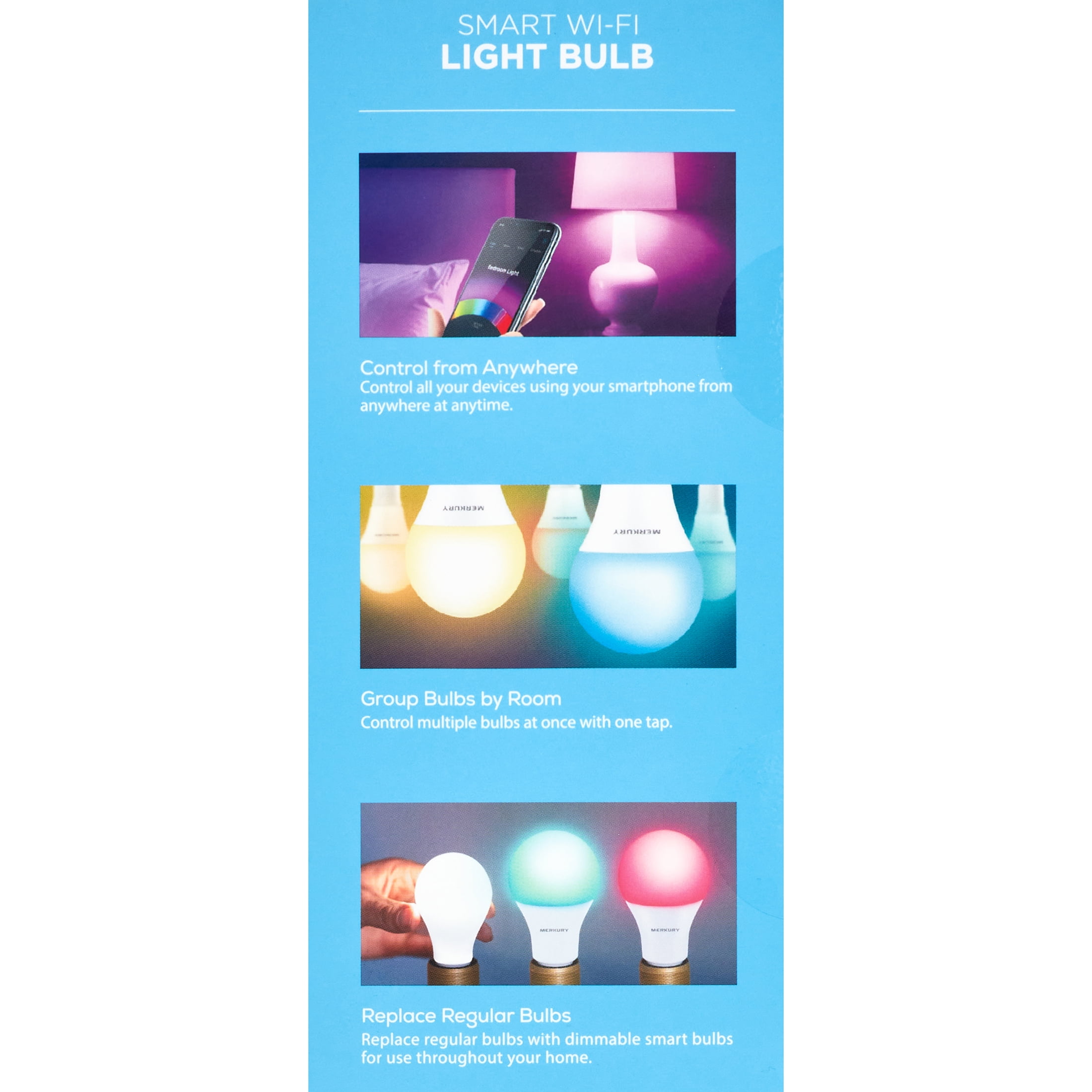 4-Pack Merkury Smart Wi-Fi Color Bulbs