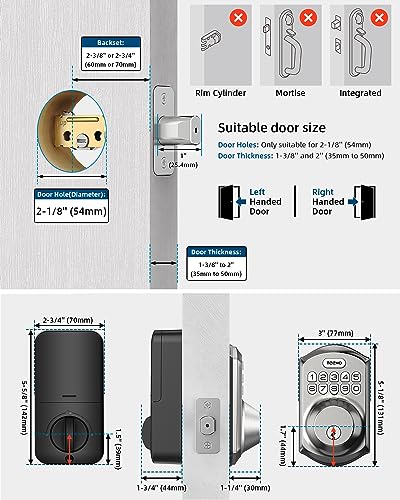 Smart deadbolt lock with keypad and keys
