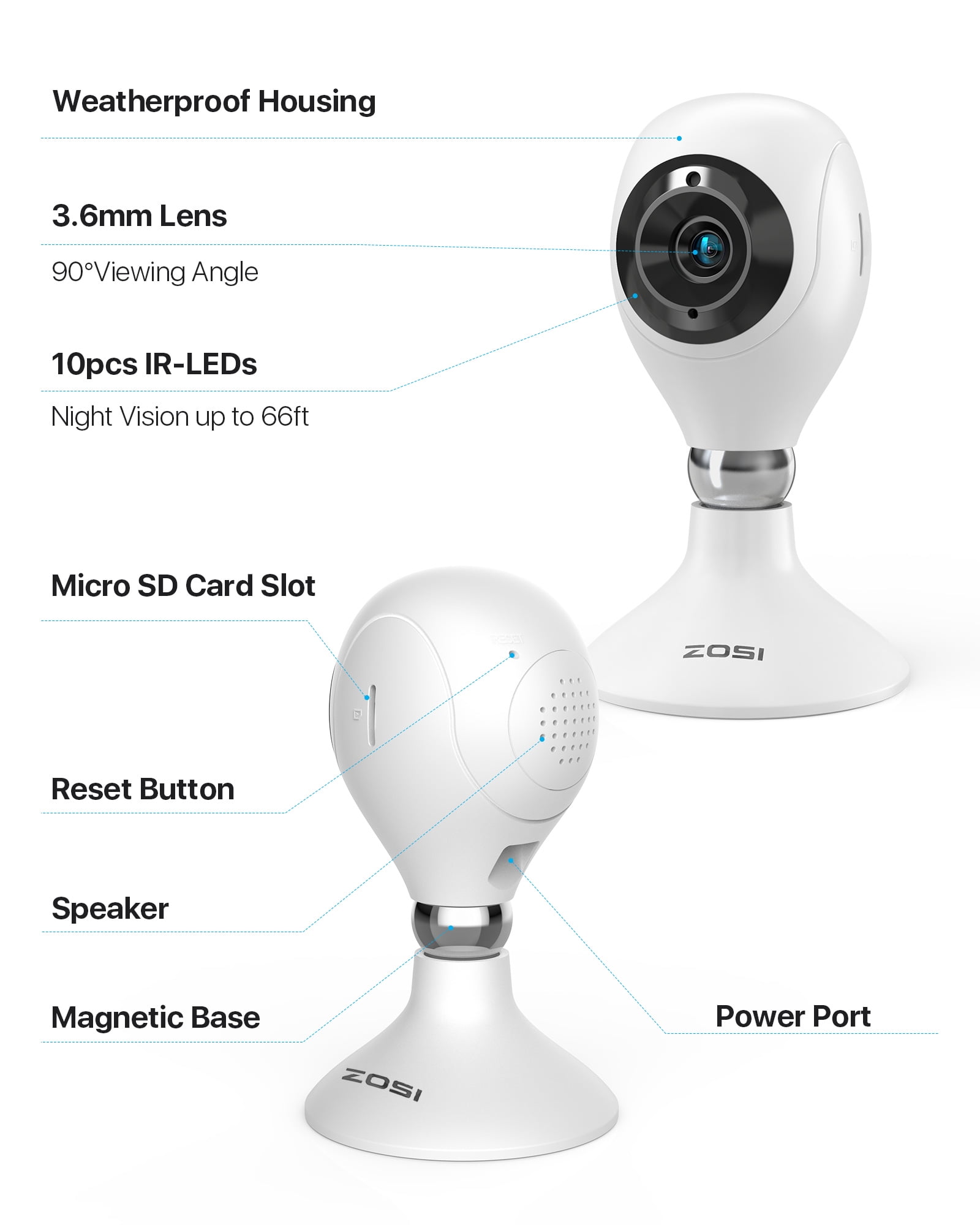 WiFi Security Camera with Night Vision & Audio