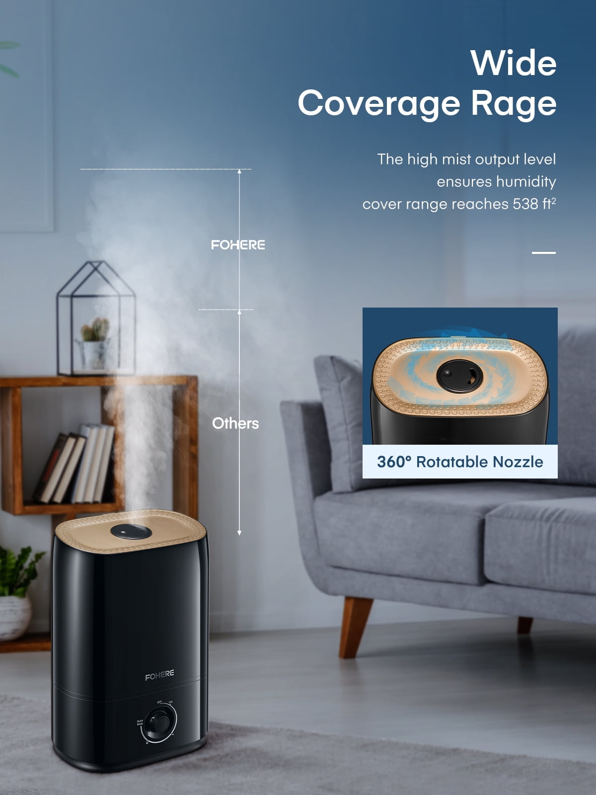 Smart Ultrasonic Humidifier with Essential Tray