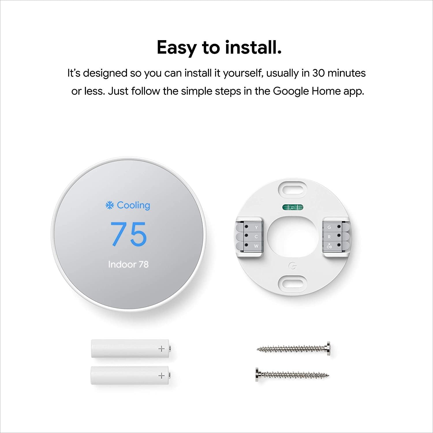Google Nest Programmable Thermostat - Snow