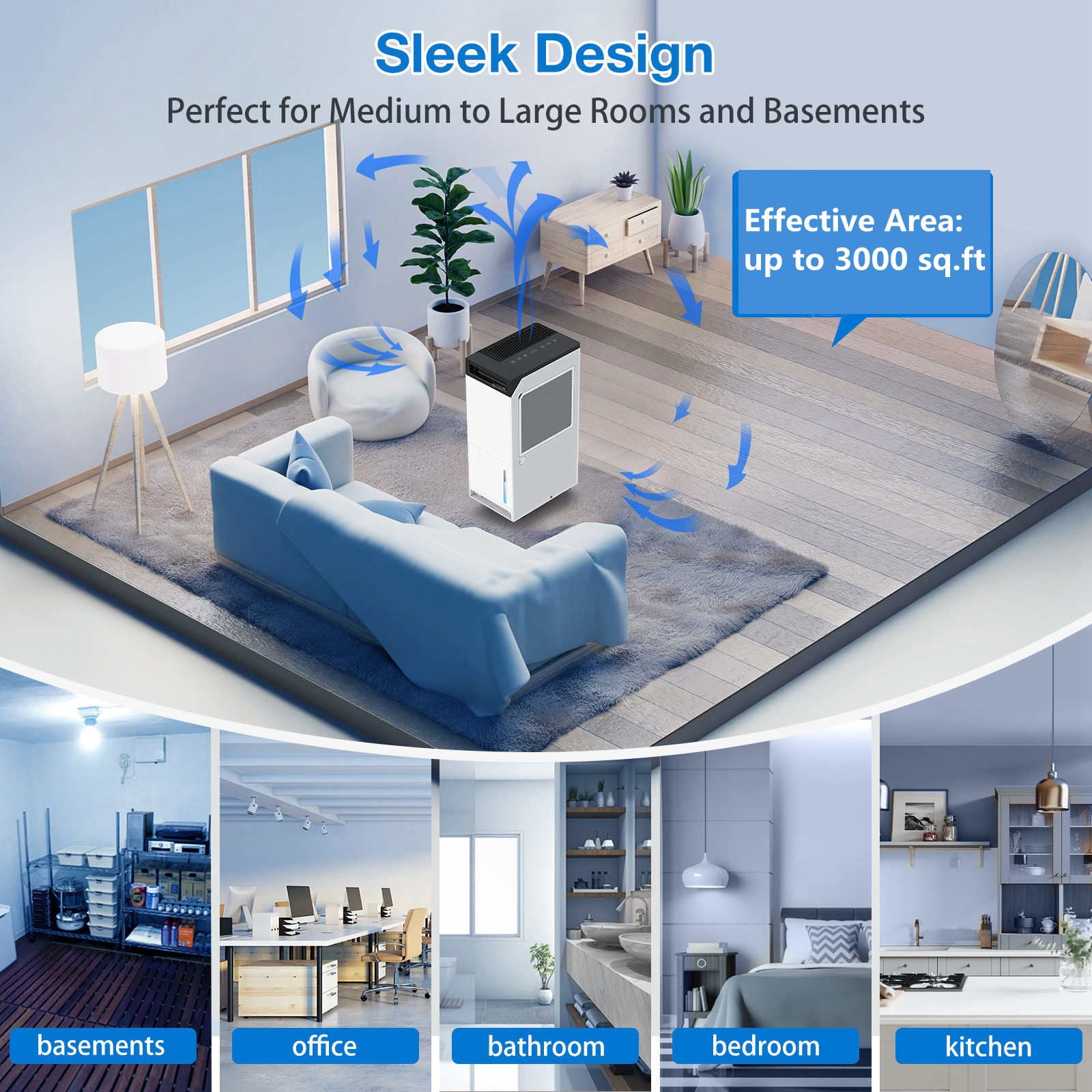 Smart WIFI Dehumidifier for Large Rooms